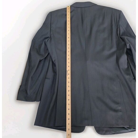 Armani Collezione Blazer Men US 44R Gray Wool Blend Lined 2B Double Vented Italy - Picture 7 of 16